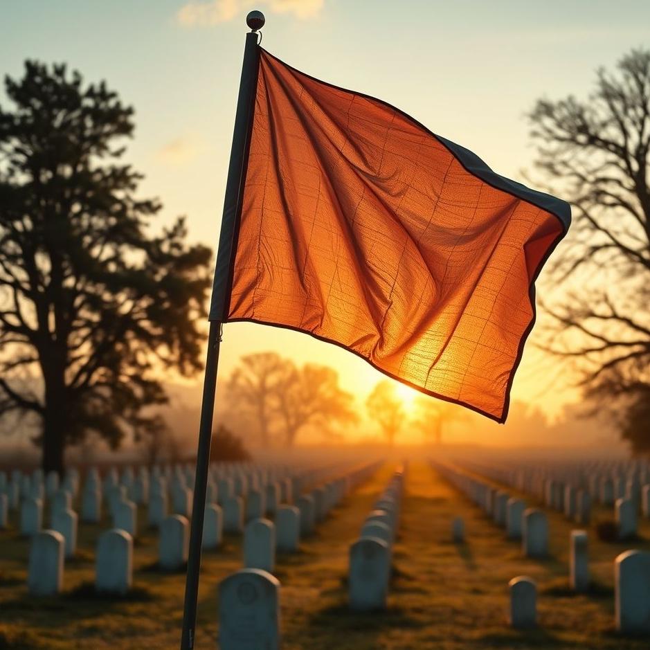 Dream : Flag in a cemetery in a dream