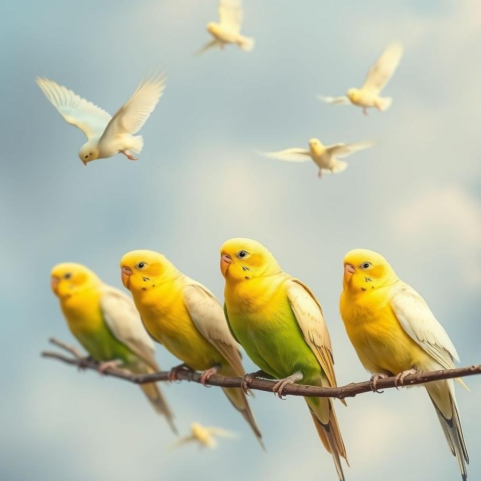 Dream : Flock of budgies in a dream