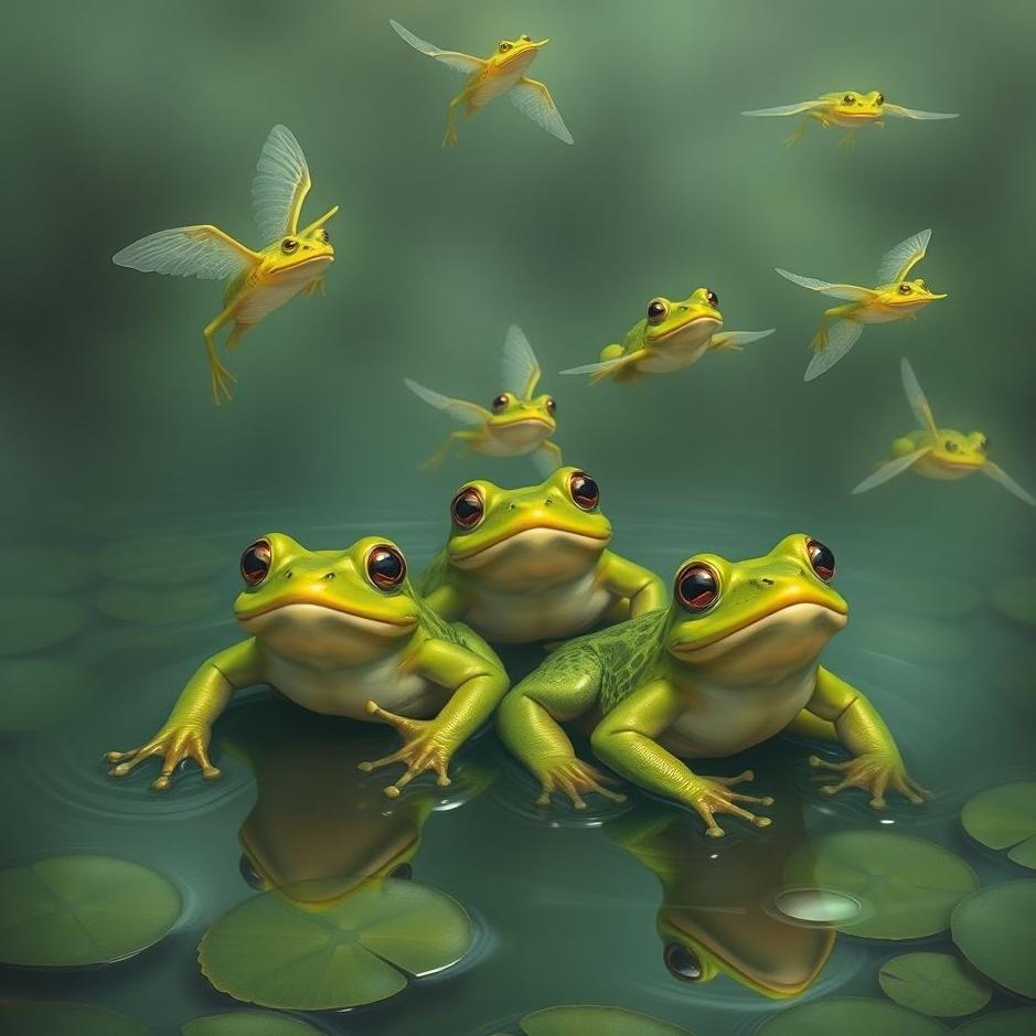 Dream : Flock of frogs in a dream