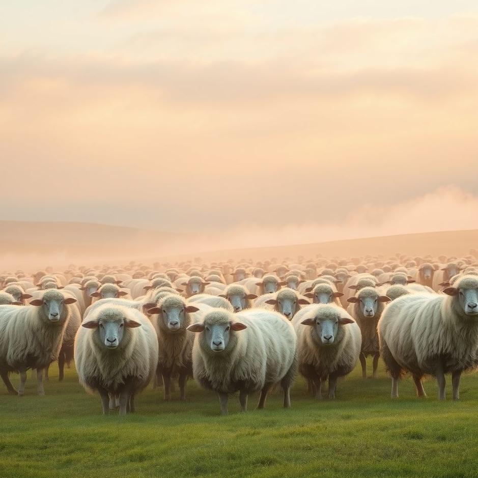 Dream : Flock of large sheep in a dream