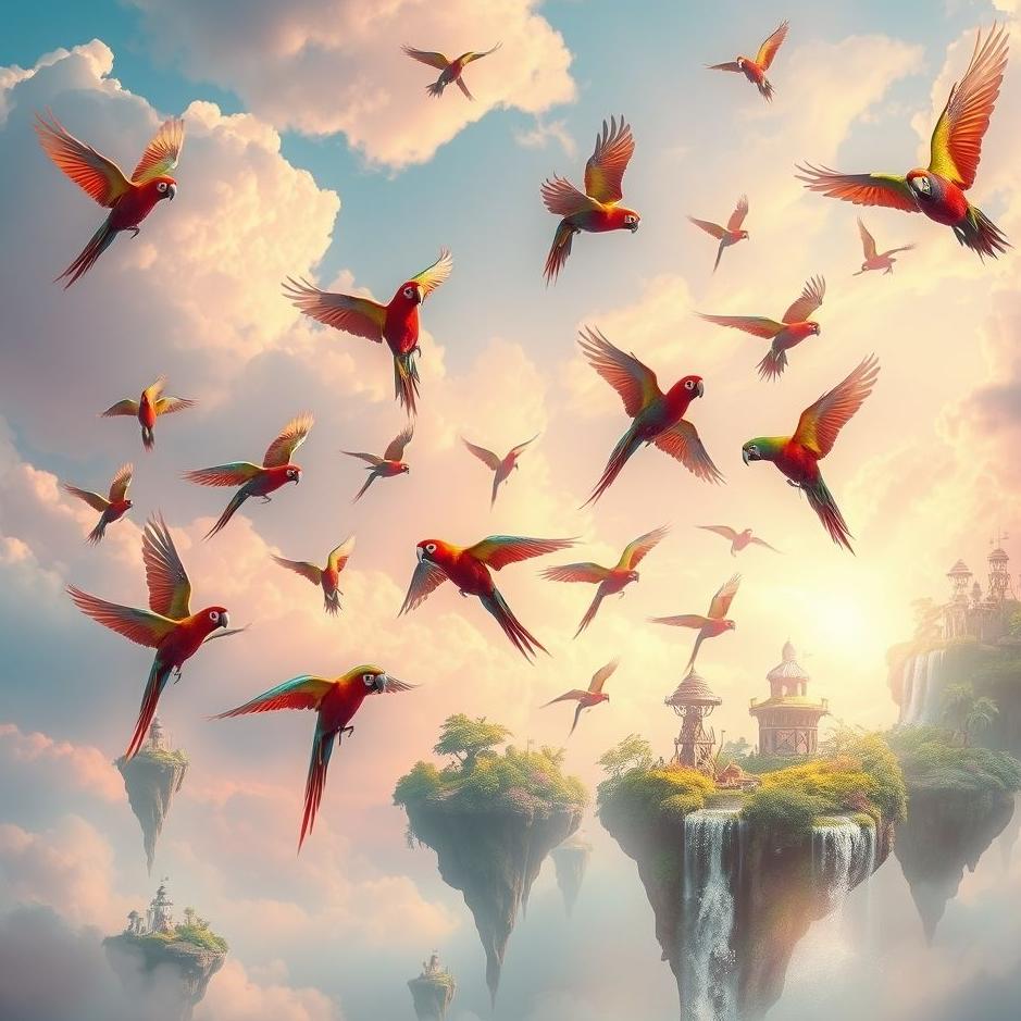 Dream : Flock of parrots in a dream