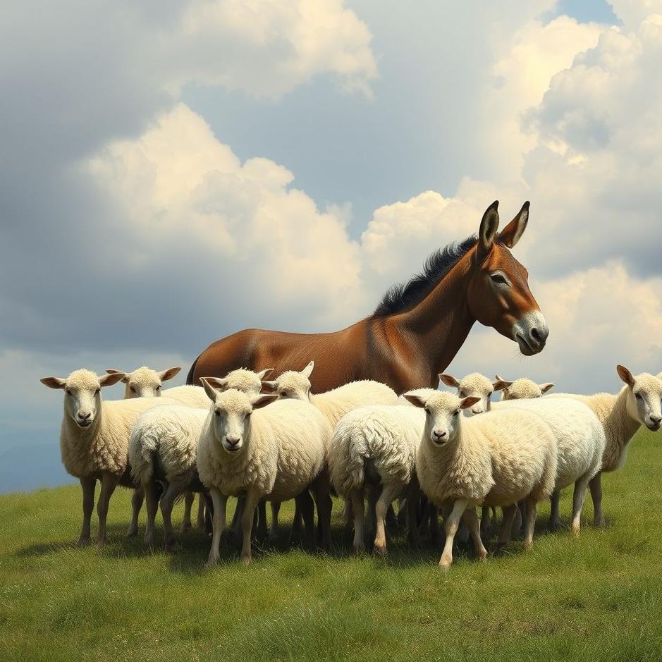 Dream : Flock of sheep and a donkey in a dream