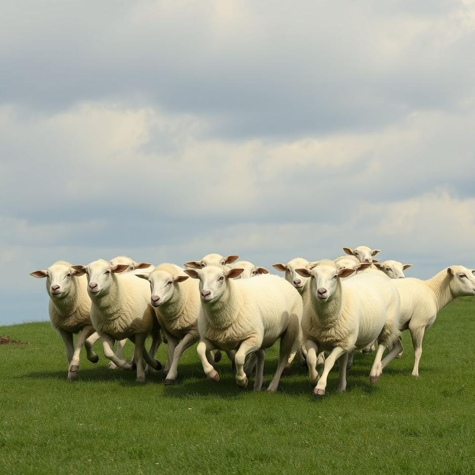 Dream : Flock of sheep running away in a dream