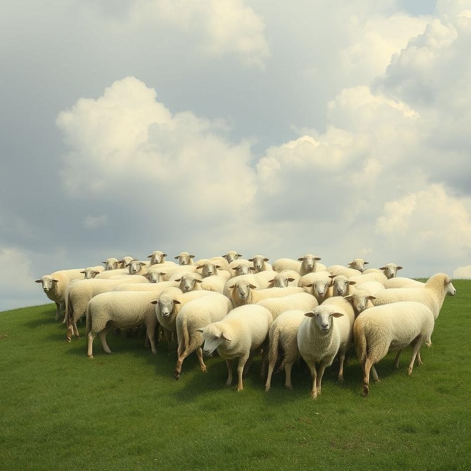 Dream : Flock of sheep scattered in a dream