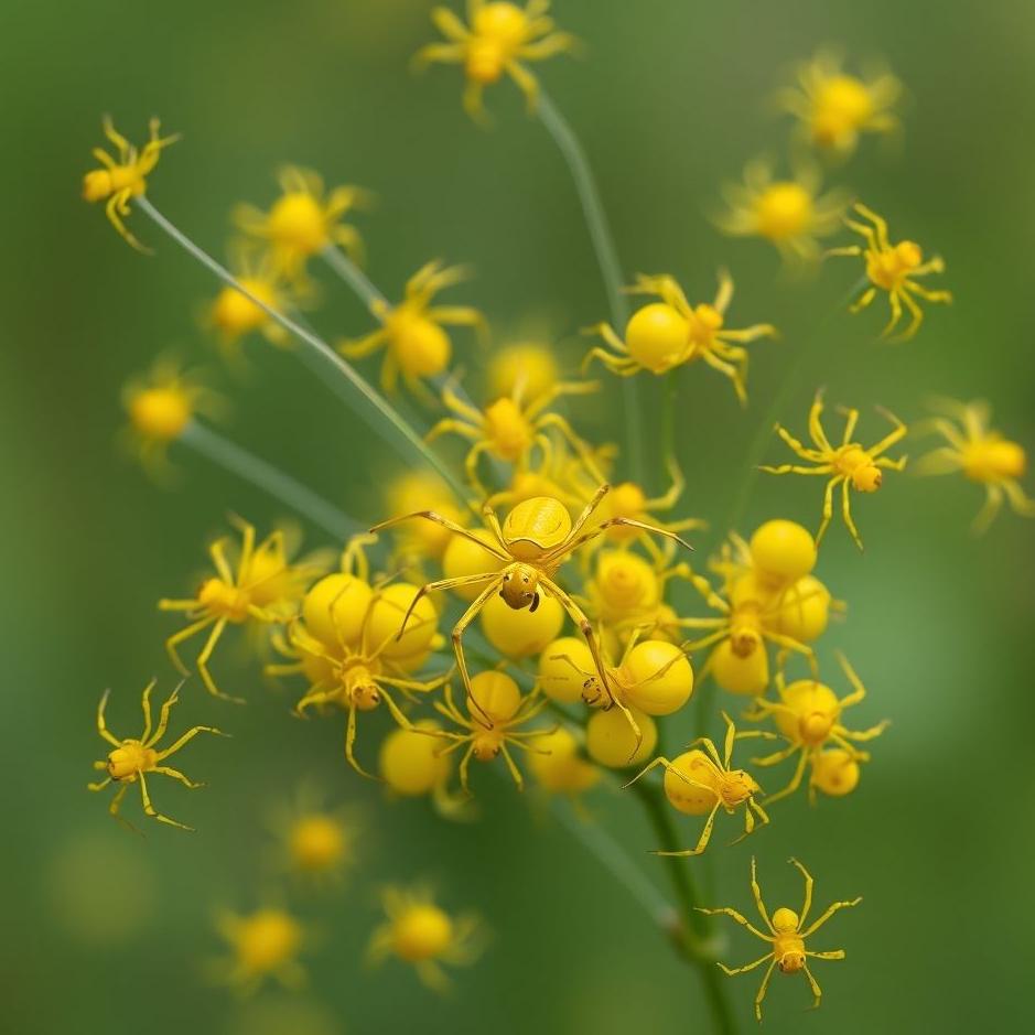 Dream : Flock of yellow spiders in a dream