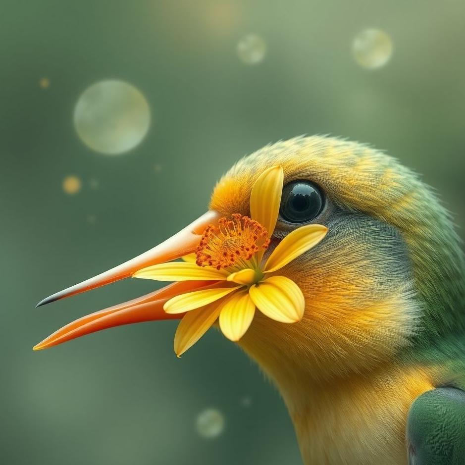 Dream : Flower in a bird's mouth in a dream