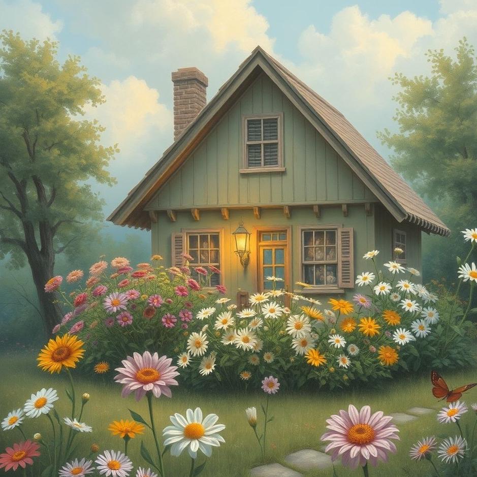 Dream : Flowers around the house in a dream