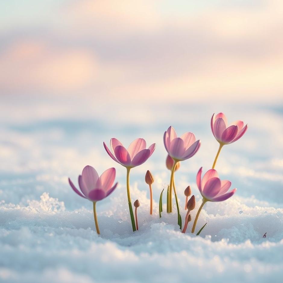 Dream : Flowers blooming in the snow in a dream