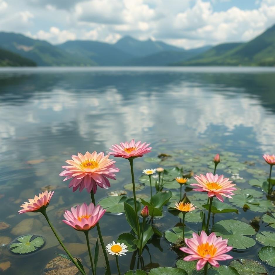 Dream : Flowers in a lake in a dream