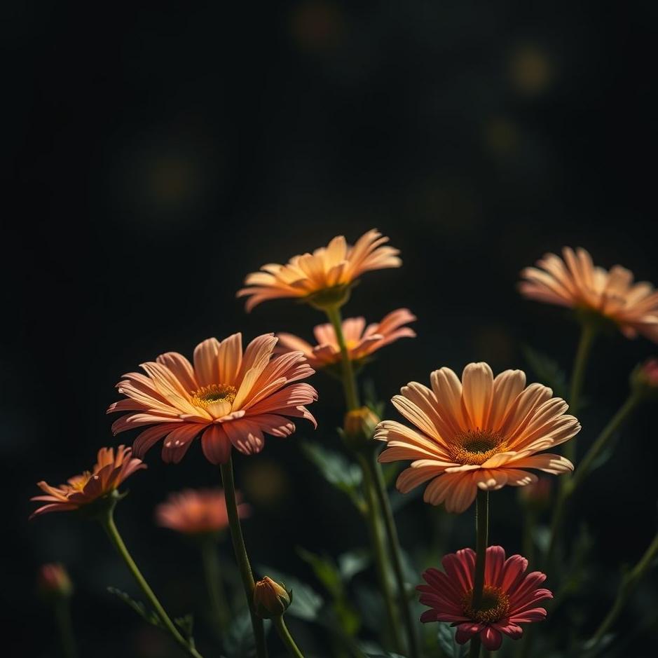 Dream : Flowers in the dark in a dream