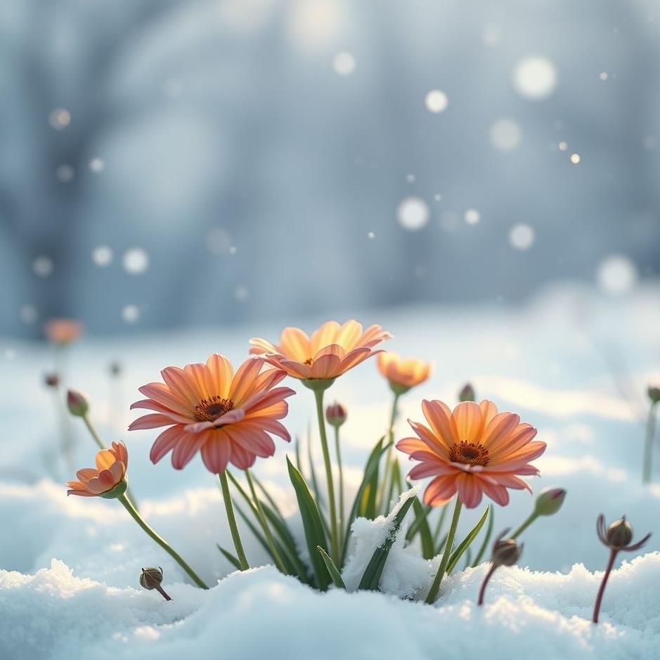 Dream : Flowers in the snow in a dream