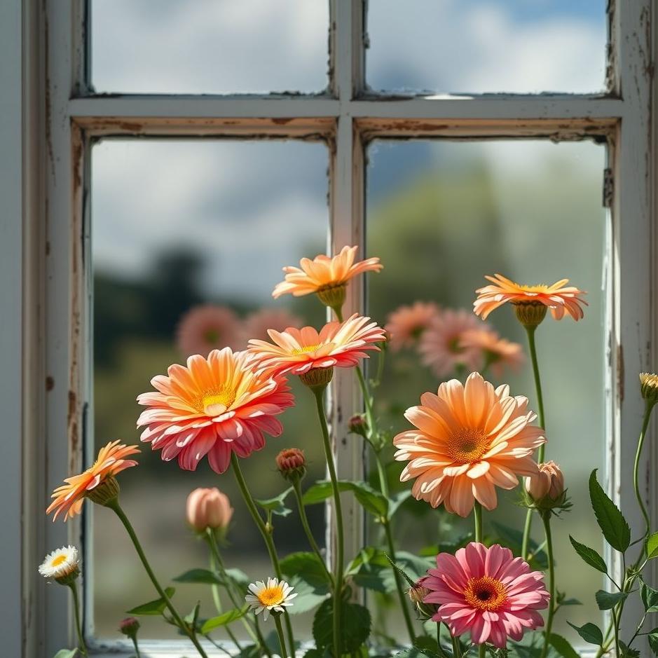 Dream : Flowers on the window in a dream