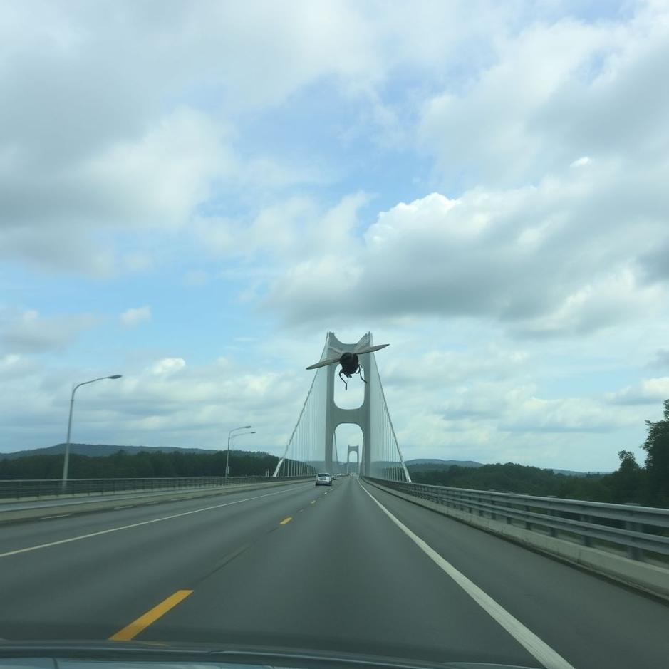 Dream : Fly from the bridge by car