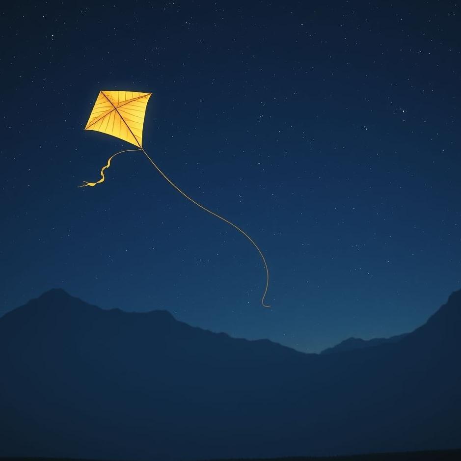 Dream : Flying a kite at night in a dream