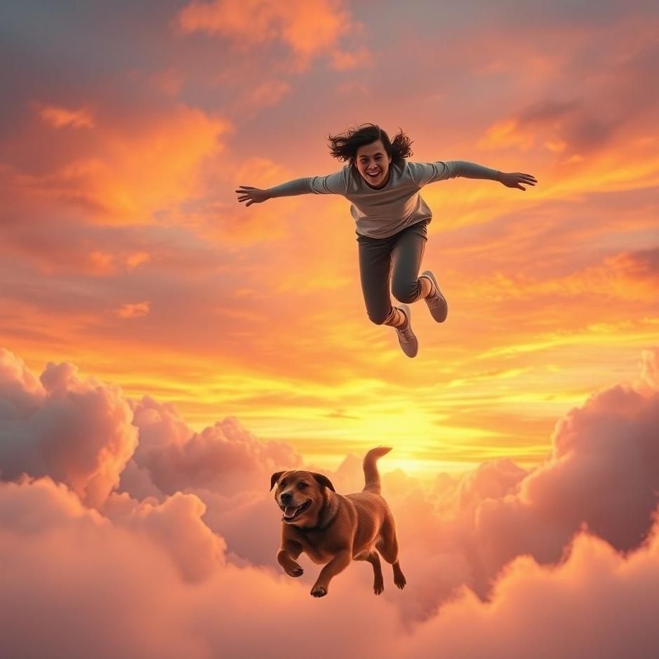 Dream : Flying away from a dog in your dream