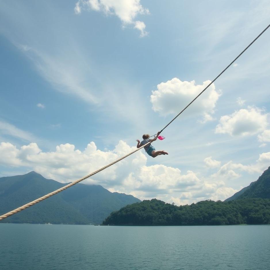 Dream : Flying by holding on to a rope in a dream