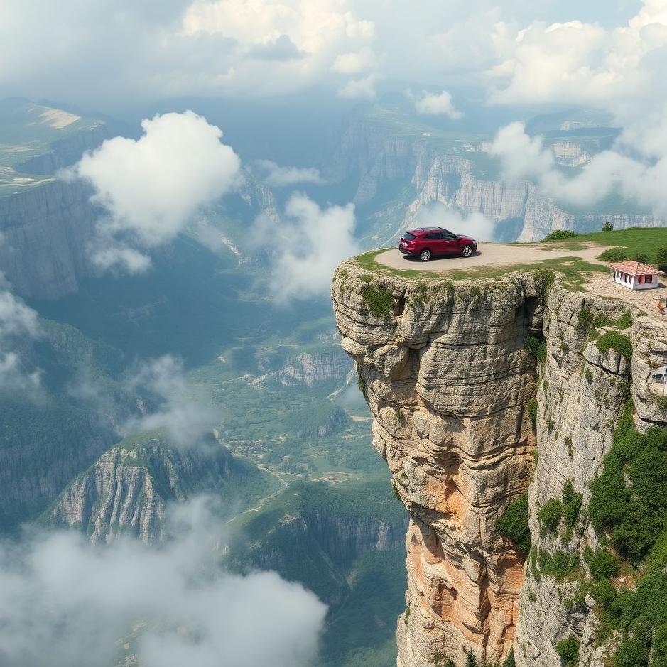 Dream : Flying cliff with car in the dream