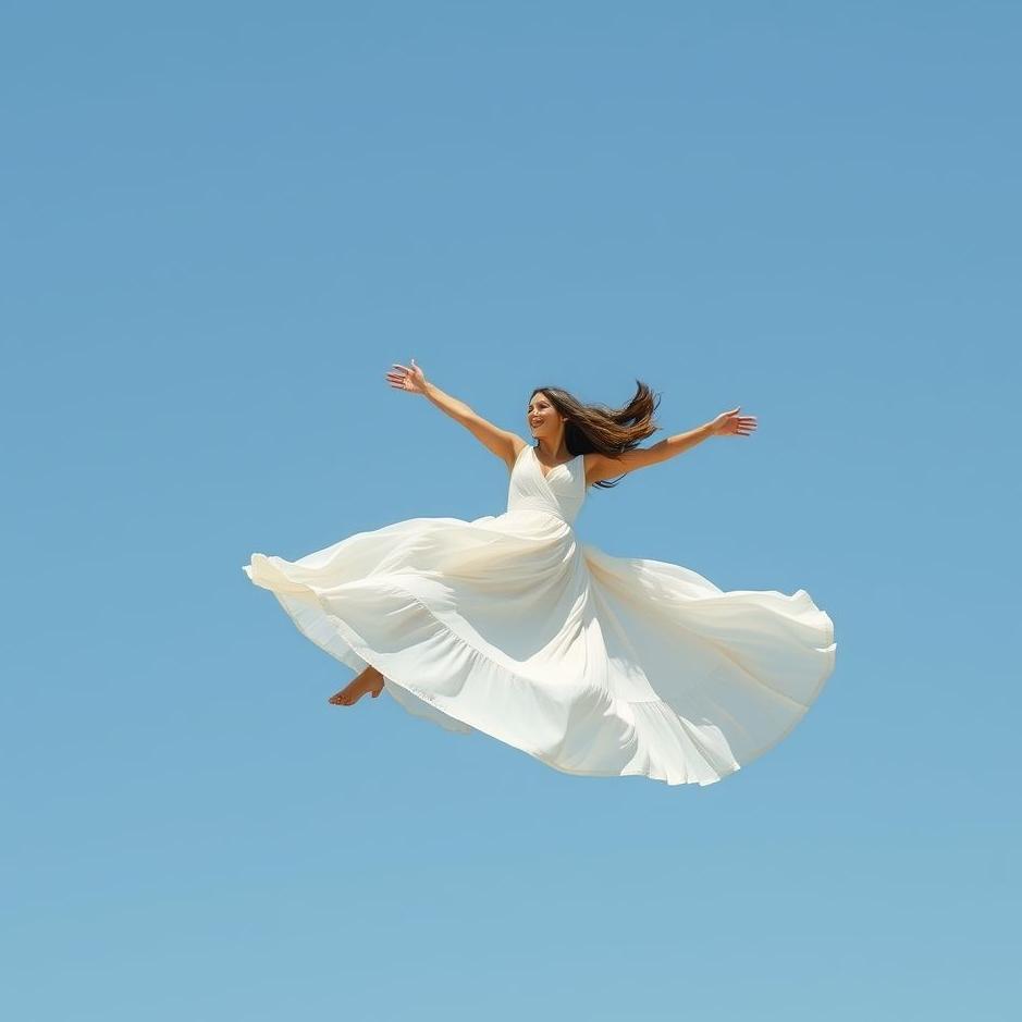 Dream : Flying in a white dress 