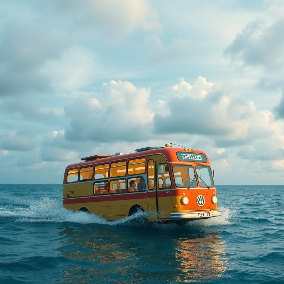 Dream : Flying into the sea by bus in a dream