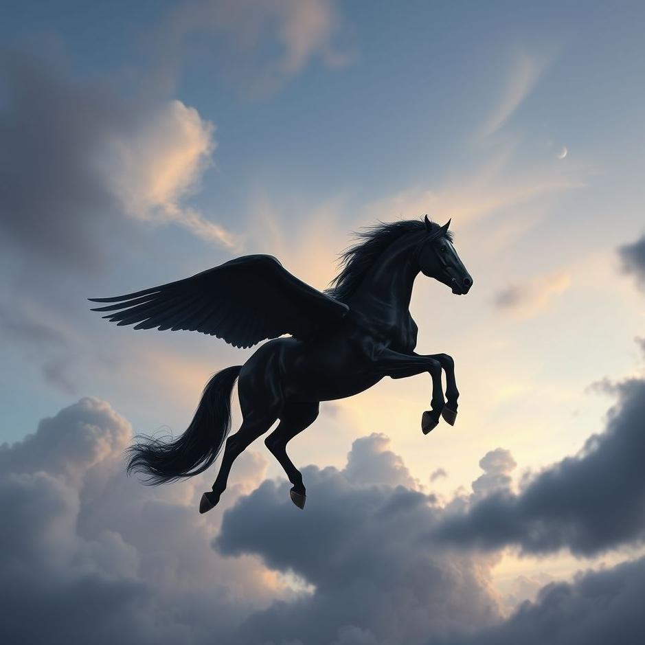 Dream : Flying on a black horse in a dream