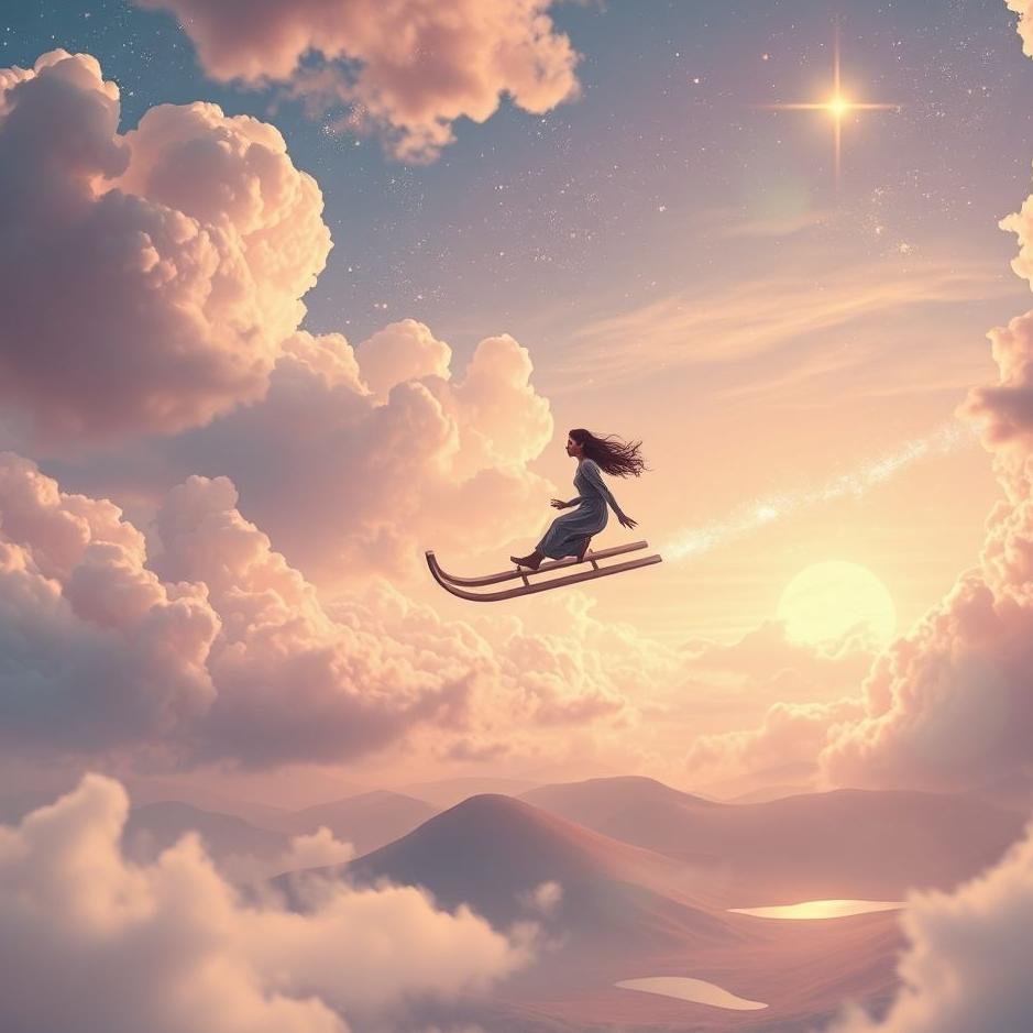 Dream : Flying on a sled in a dream