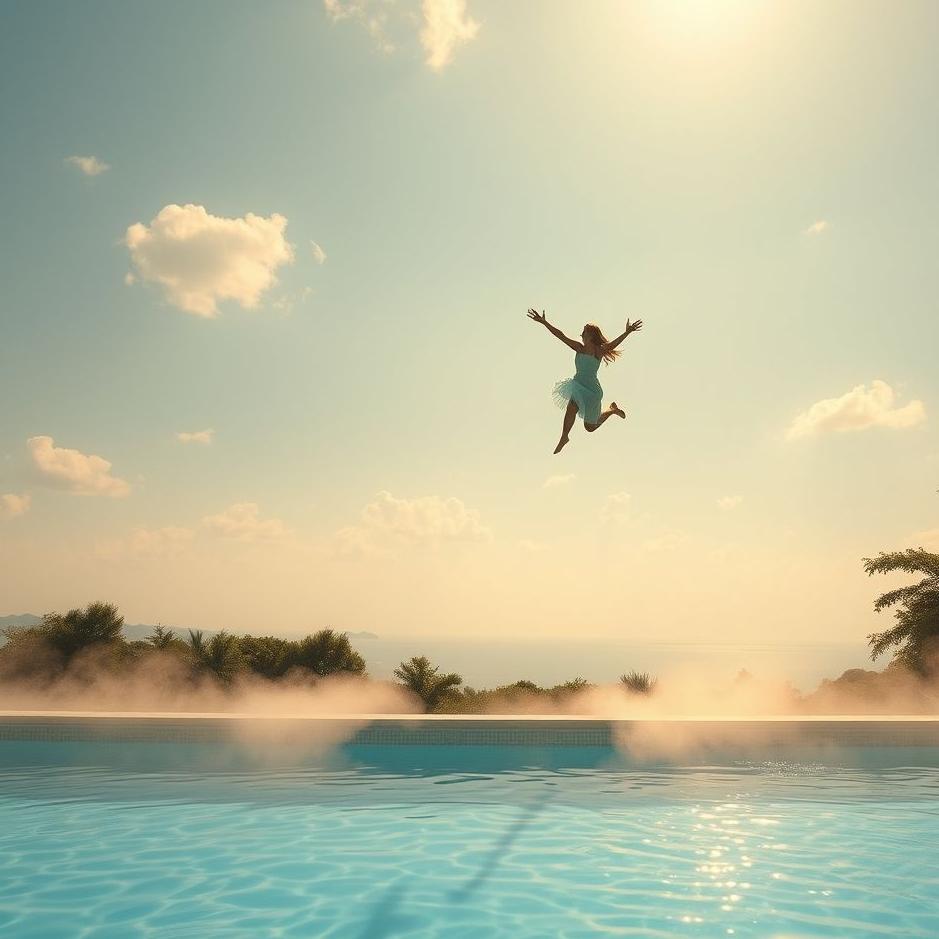 Dream : Flying over a pool in a dream