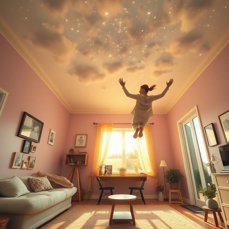 Dream : Flying to the ceiling of your house in a dream