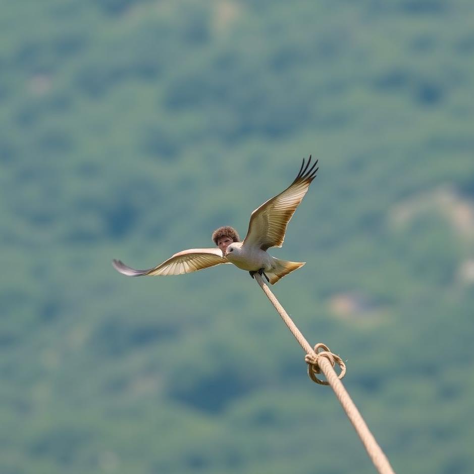 Dream : Flying while holding on to a rope 