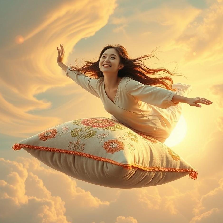 Dream : Flying with a cushion in a dream