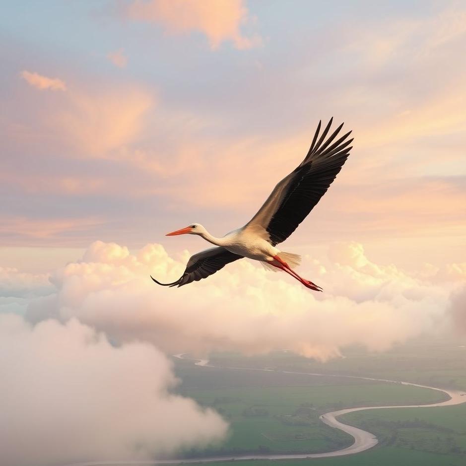 Dream : Flying with a stork in a dream