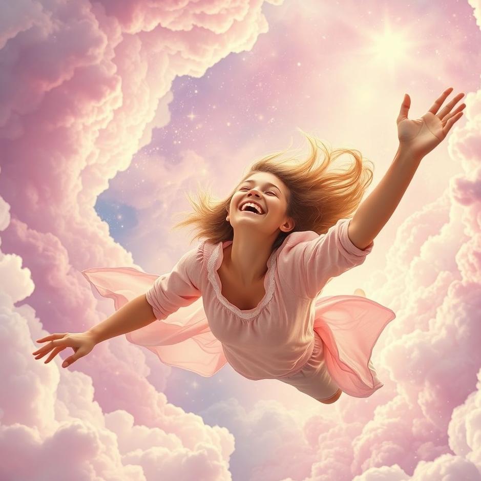 Dream : Flying with happiness in a dream