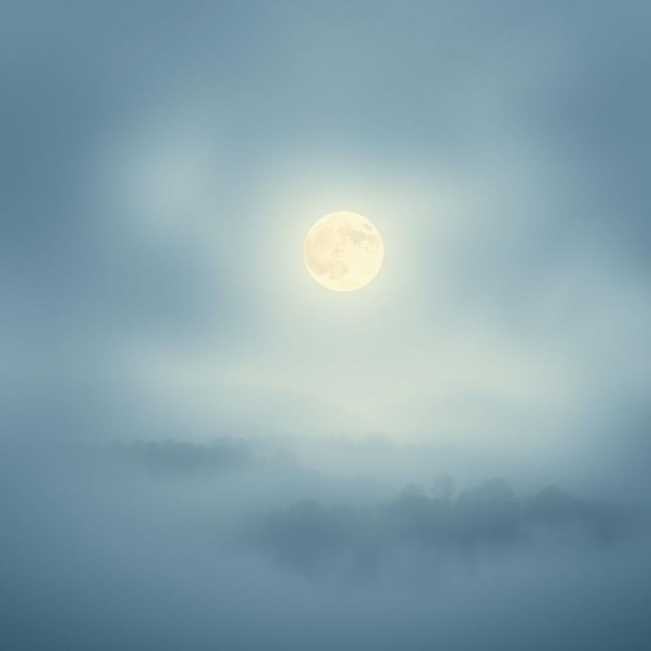 Dream : Foggy moon in a dream