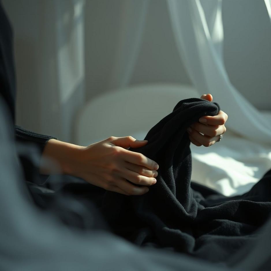 Dream : Folding black laundry in a dream