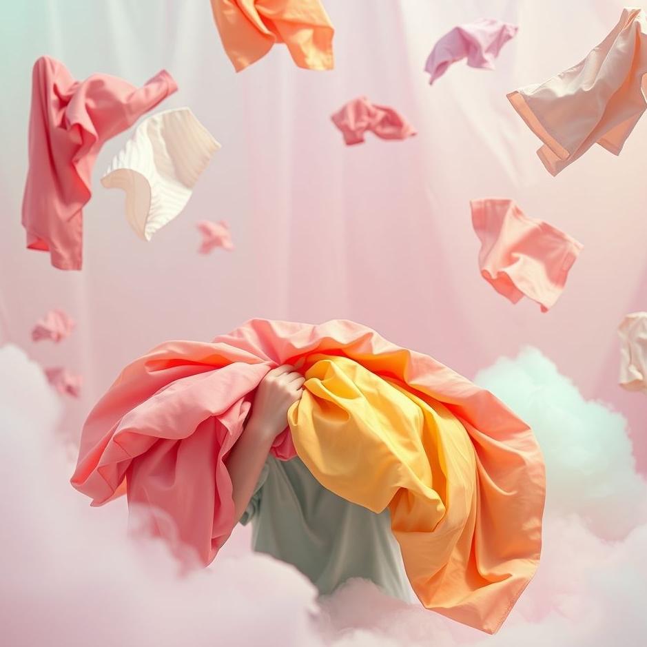 Dream : Folding colorful laundry in a dream