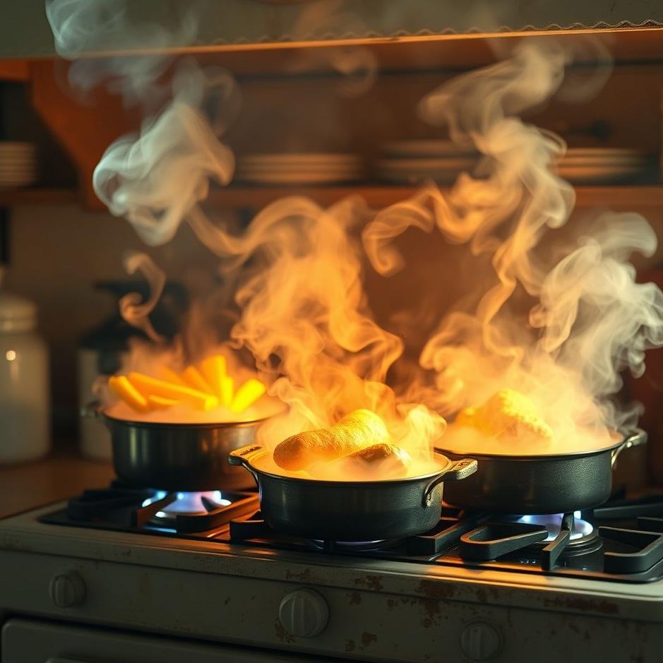 Dream : Food cooking on the stove in a dream