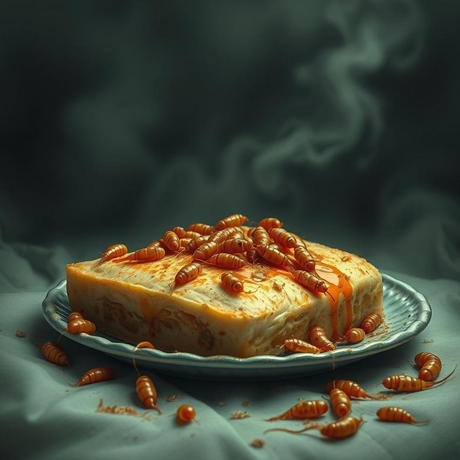 Dream : Food covered with maggots in a dream