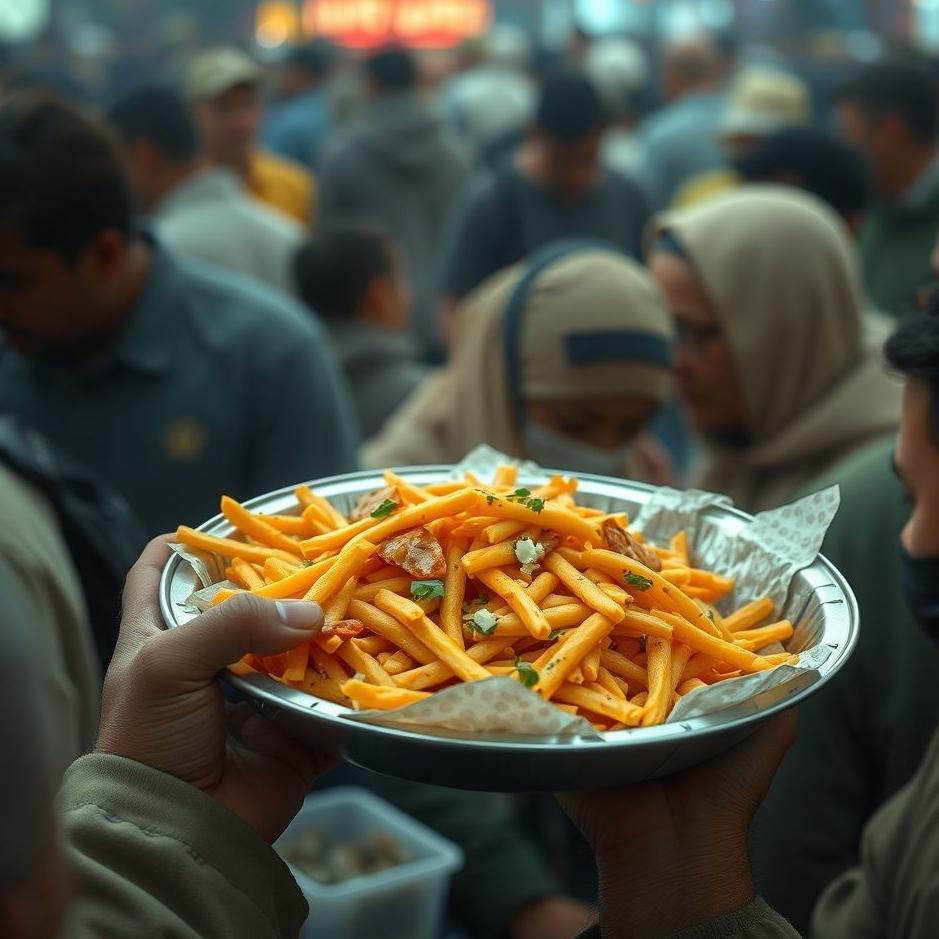 Dream : Food in a crowded environment in a dream