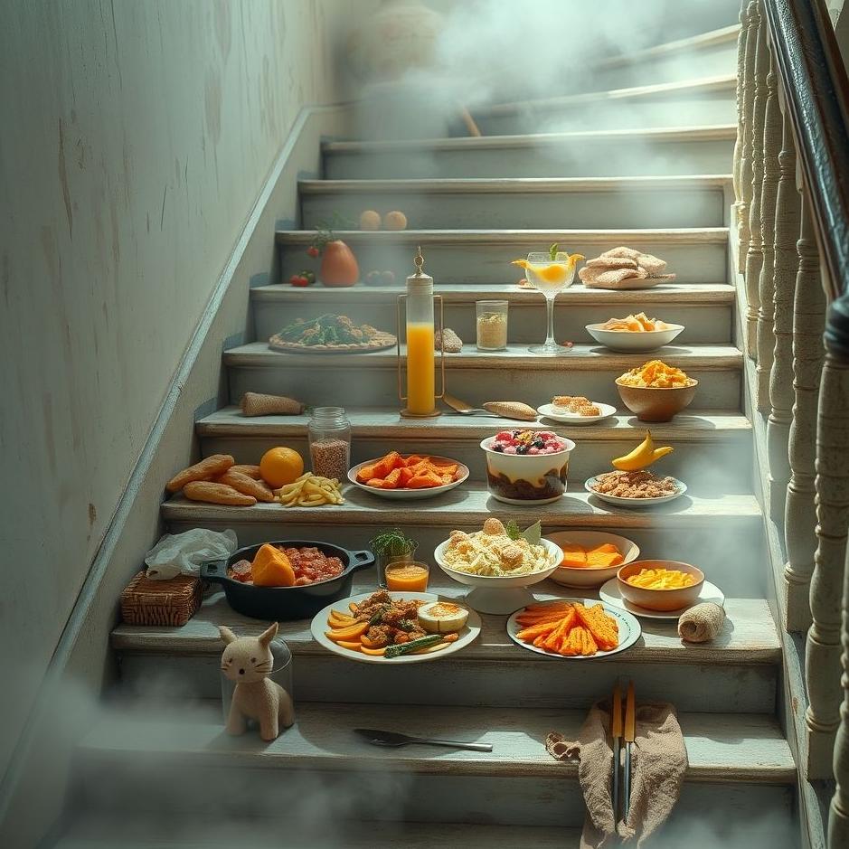 Dream : Food on the stairs in a dream