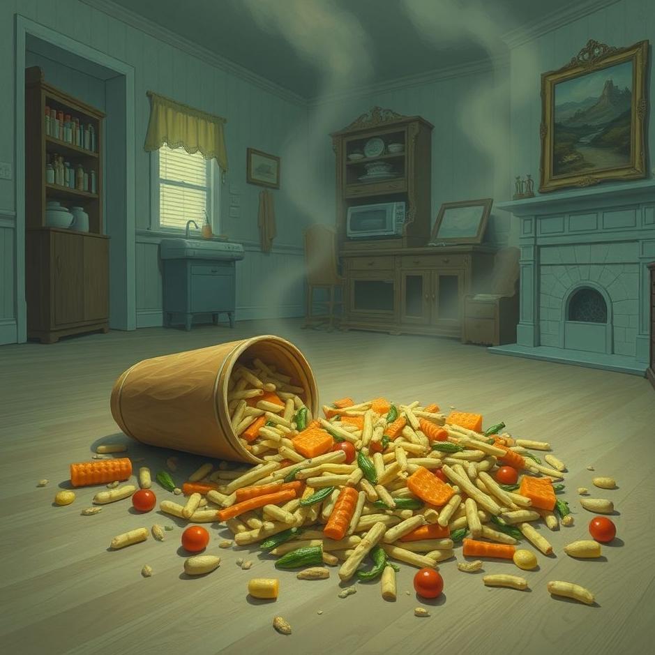 Dream : Food spilled in the house in a dream