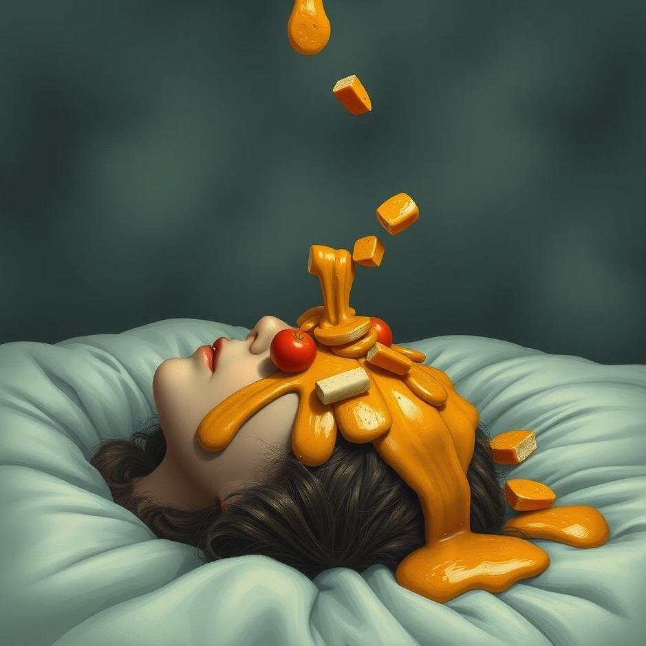 Dream : Food spilled on the head in a dream