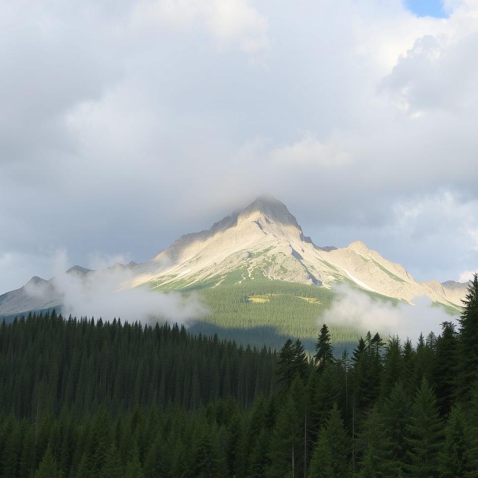 Dream : Forest and a mountain in a dream
