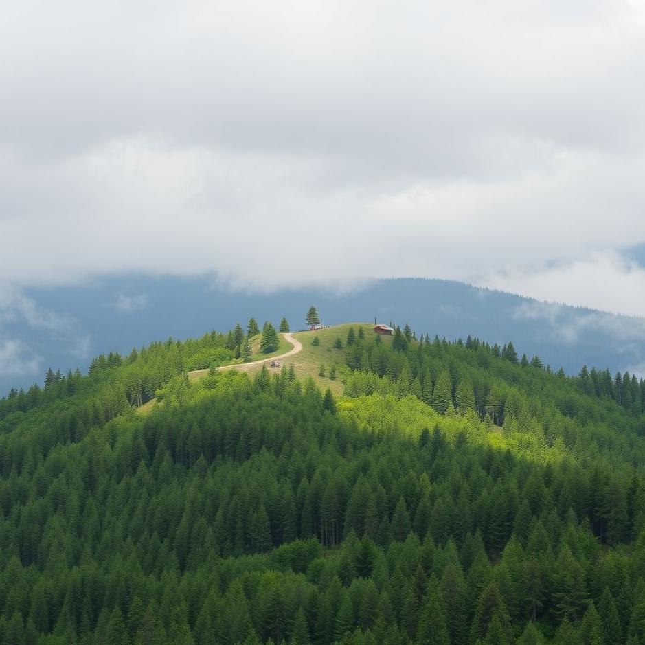 Dream : Forested hill in a dream