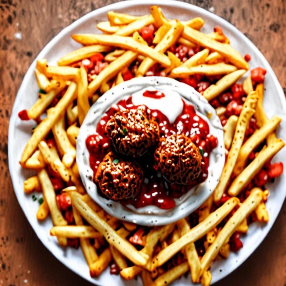 Dream : French fries and meatballs in a dream