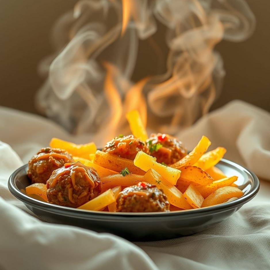 Dream : Fried potatoes and meatballs in a dream