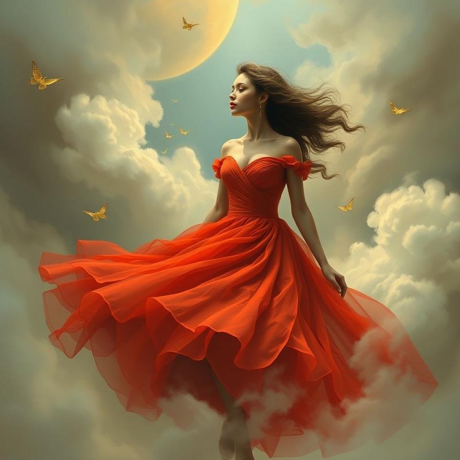 Dream : Friend wearing a red dress in a dream
