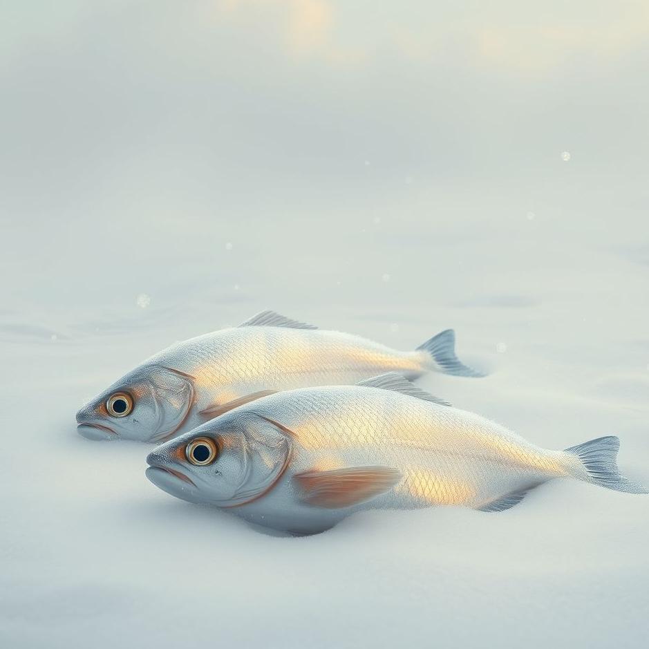 Dream : Frozen fish in the snow in a dream