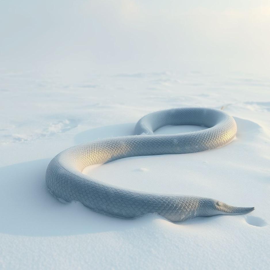 Dream : Frozen snake in the snow in a dream