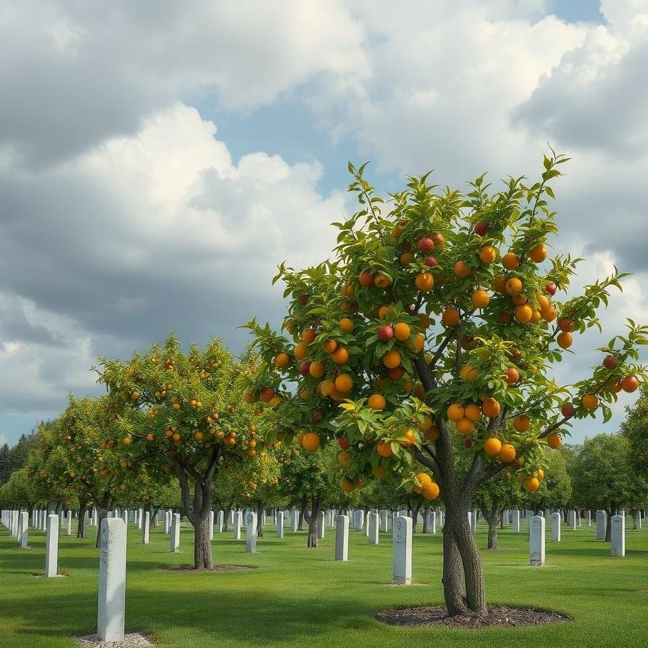 Dream : Fruit trees in a cemetery in a dream