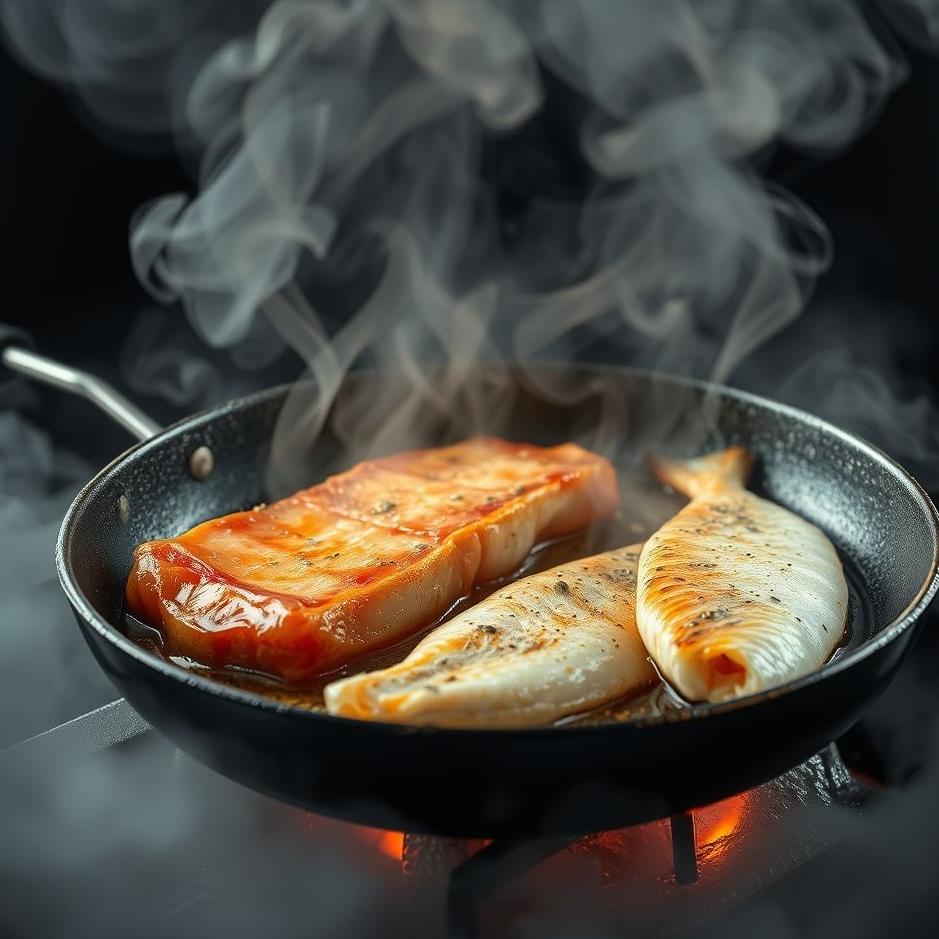 Dream : Frying meat and fish in a dream