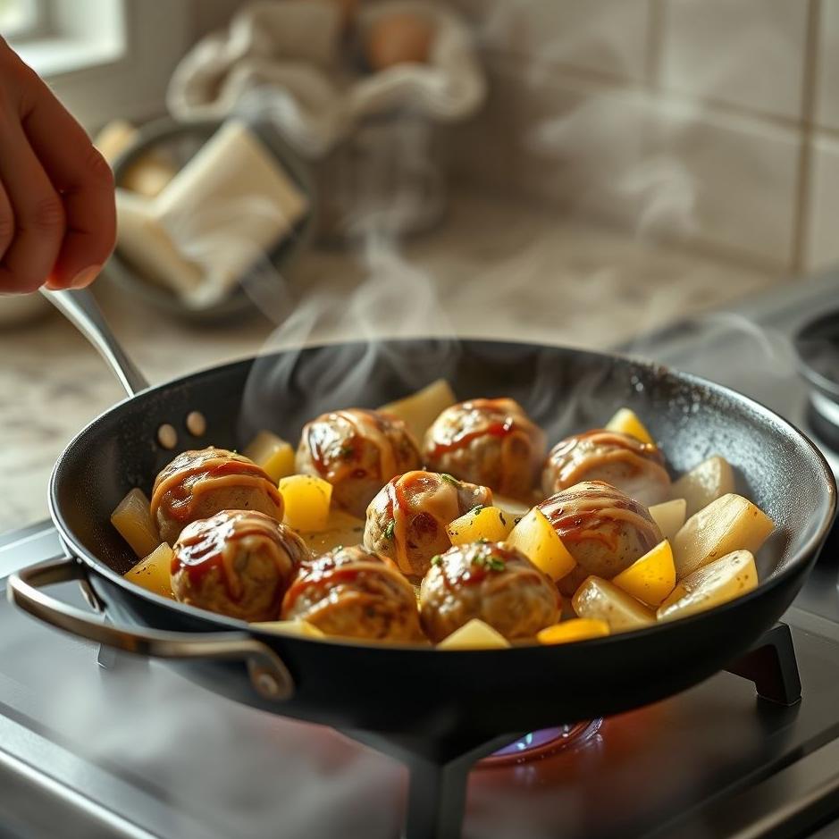 Dream : Frying meatballs and potatoes in a dream